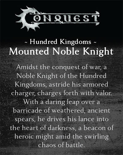 Conquest Hundred Kingdoms Mounted Noble Knight plaque